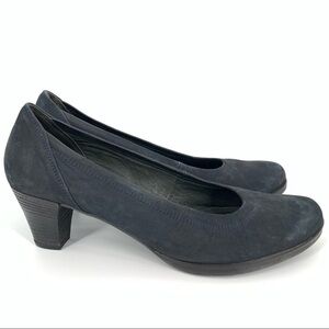 Gabor womens heels size 9 black leather round toe comfort career